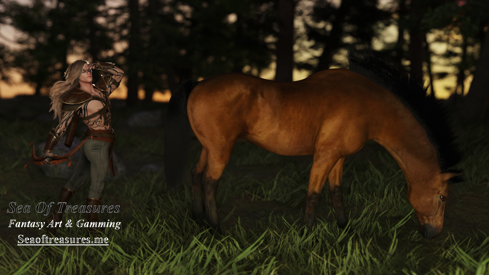 Elf Ranger Scanning the Sunset Skies