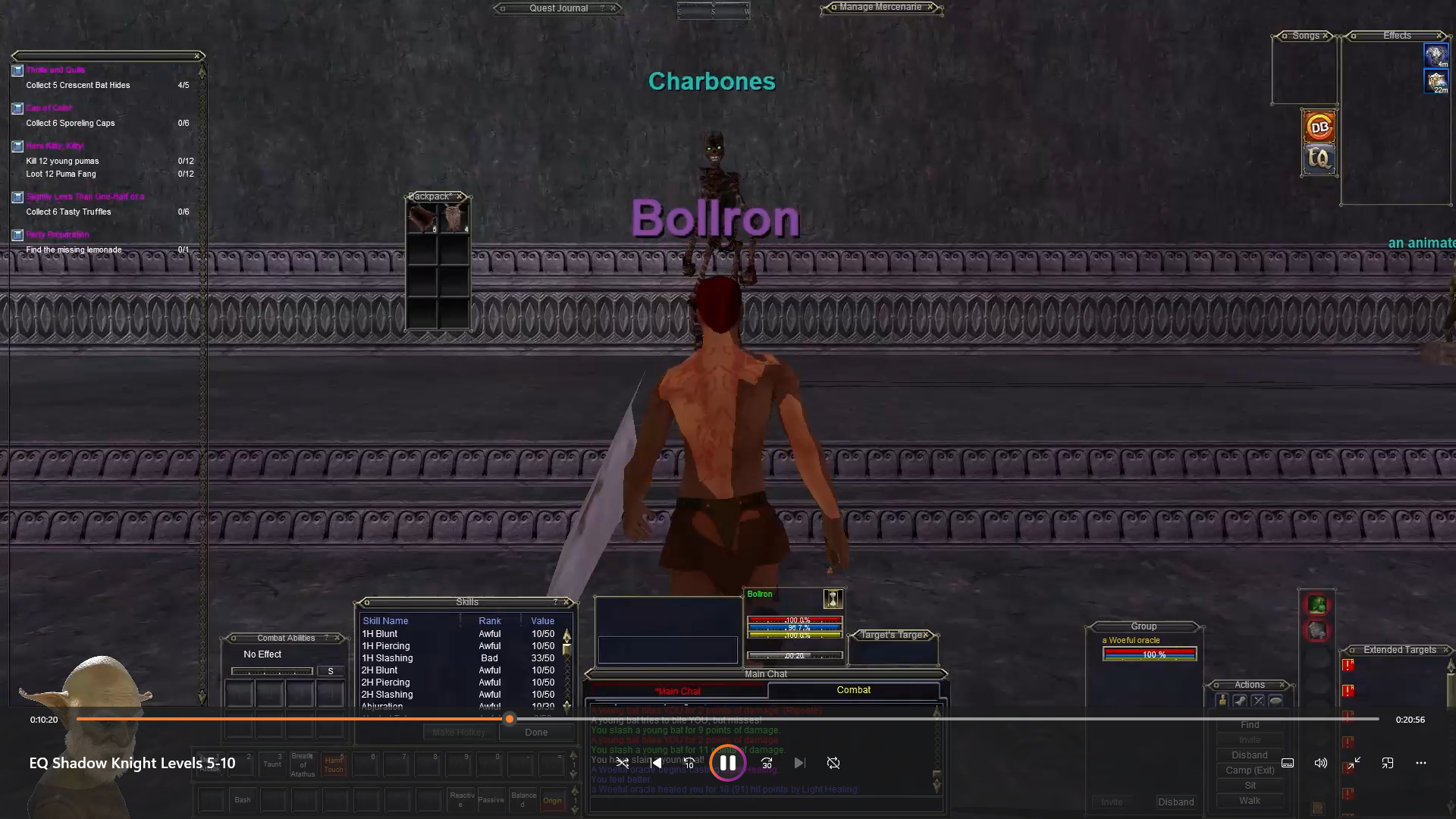 EQ Shadow Knight Levels 5–10 with Hollows Widow and Charbones